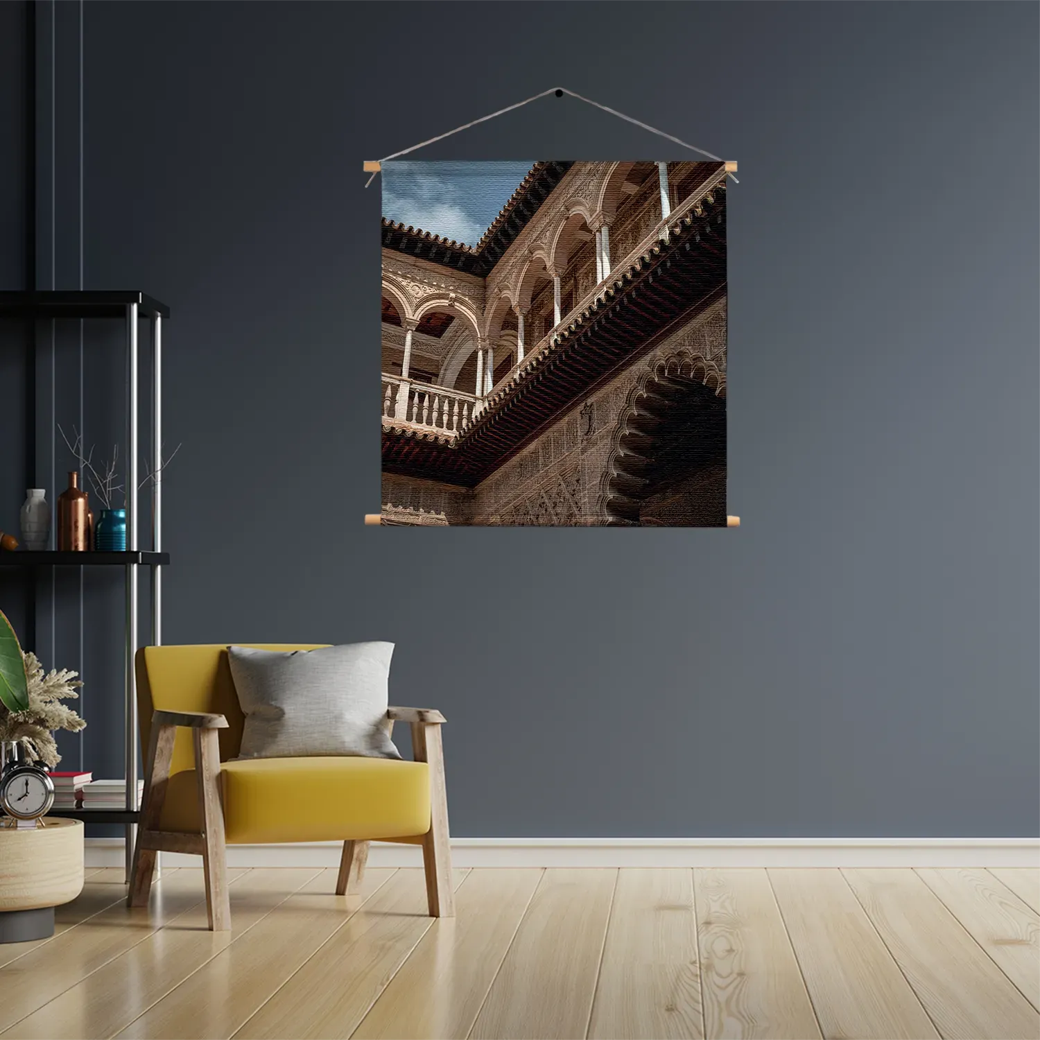 Textielposter Koninklijk Paleis van Sevilla Vierkant Template TP Vierkant Steden 15 3