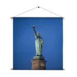 Textielposter Vrijheidsbeeld New York Donker 01 Vierkant Template TP Vierkant Steden 18 1