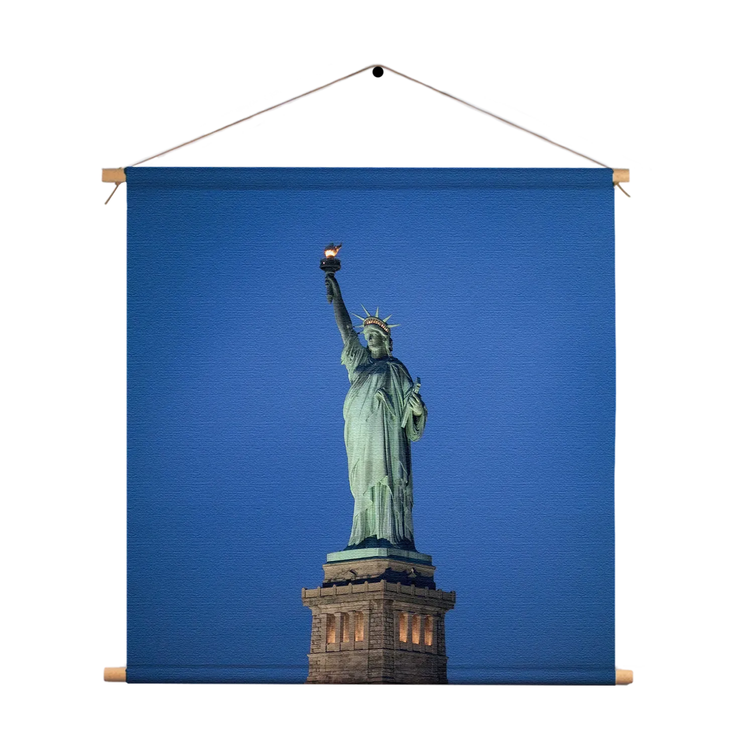 Textielposter Vrijheidsbeeld New York Donker 01 Vierkant Template TP Vierkant Steden 18 1