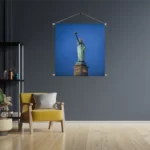 Textielposter Vrijheidsbeeld New York Donker 01 Vierkant Template TP Vierkant Steden 18 3