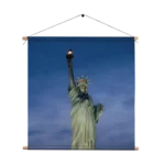 Textielposter Vrijheidsbeeld New York Donker 02 Vierkant Template TP Vierkant Steden 19 1