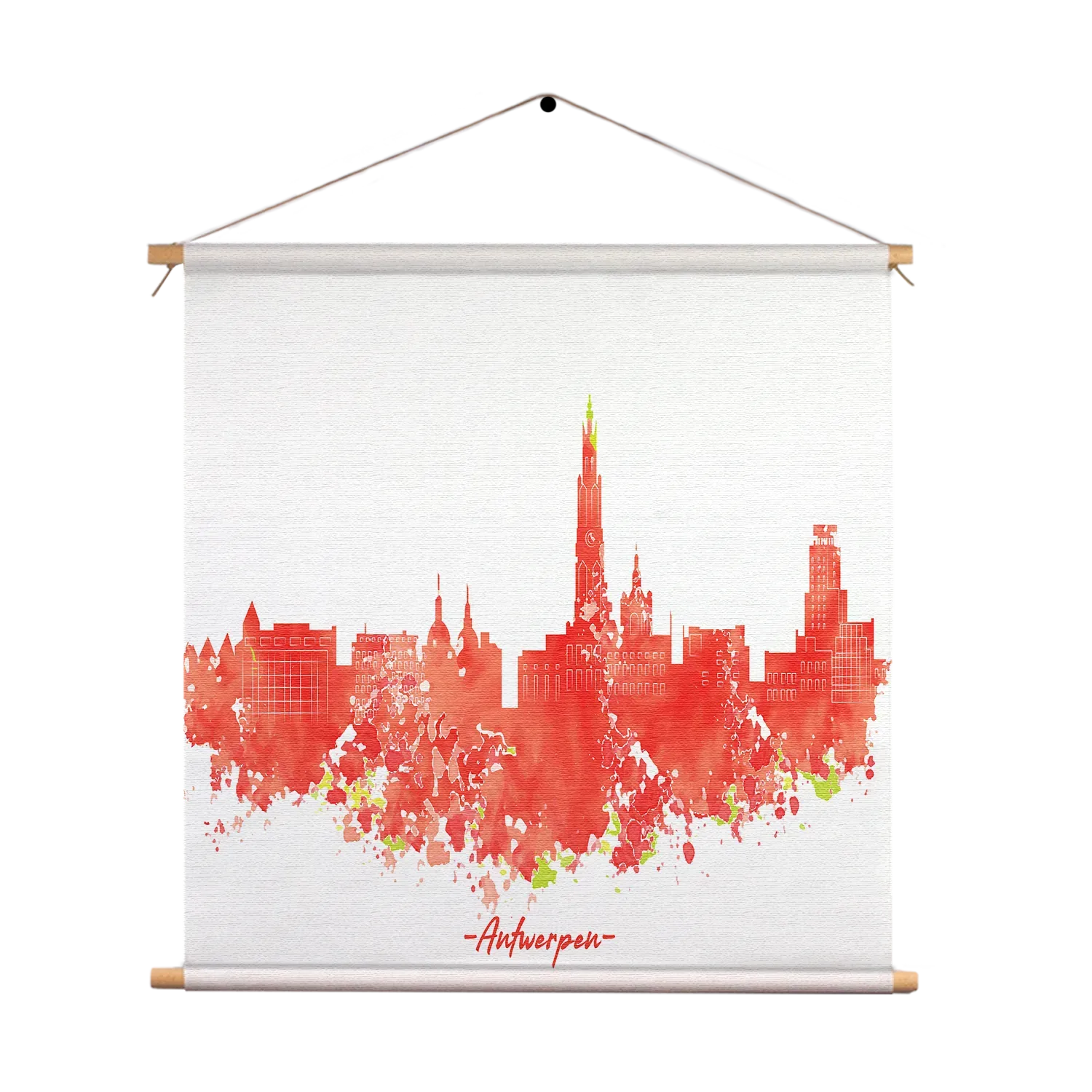 Template_TP_Vierkant_Steden_2-1 Textielposter Skyline Antwerpen Watercolor Paint Vierkant Template TP Vierkant Steden 2 1