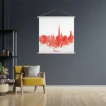 Template_TP_Vierkant_Steden_2-3 Textielposter Skyline Antwerpen Watercolor Paint Vierkant Template TP Vierkant Steden 2 3
