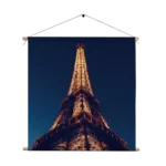 Textielposter Eiffeltoren Parijs at Night Vierkant Template TP Vierkant Steden 23 1