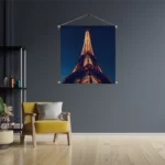 Textielposter Eiffeltoren Parijs at Night Vierkant Template TP Vierkant Steden 23 3