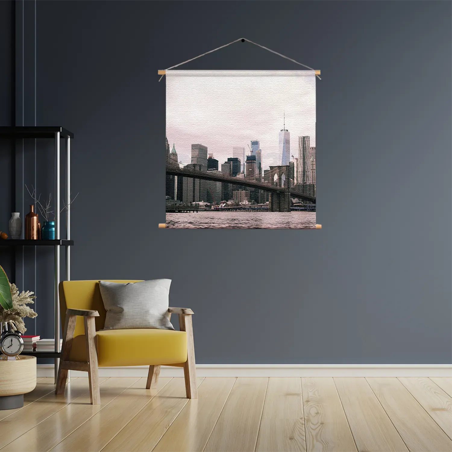 Textielposter Brooklyn Bridge New York Vierkant Template TP Vierkant Steden 24 3