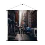 Textielposter New York Raining Day Vierkant Template TP Vierkant Steden 27 1