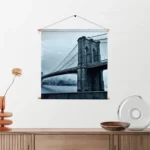 Textielposter Brooklyn Bridge New York Zwart Wit Vierkant Template TP Vierkant Steden 28 2