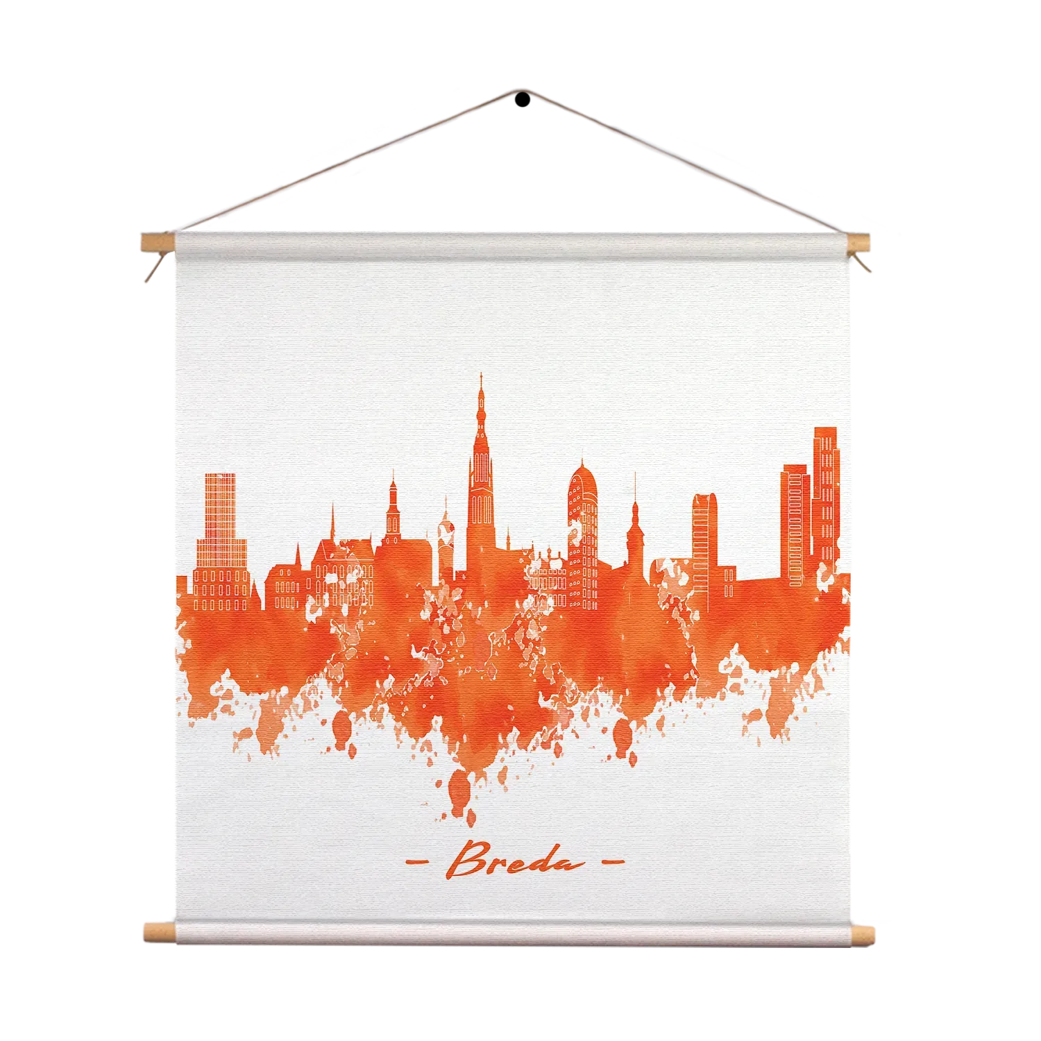 Template_TP_Vierkant_Steden_3-1 Textielposter Skyline Breda Watercolor Paint Vierkant Template TP Vierkant Steden 3 1