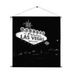 Textielposter Welcome to Fabulous Las Vegas Zwart Wit Vierkant Template TP Vierkant Steden 30 1