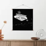 Textielposter Welcome to Fabulous Las Vegas Zwart Wit Vierkant Template TP Vierkant Steden 30 2