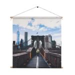 Textielposter Brooklyn Bridge New York Daglicht Vierkant Template TP Vierkant Steden 32 1