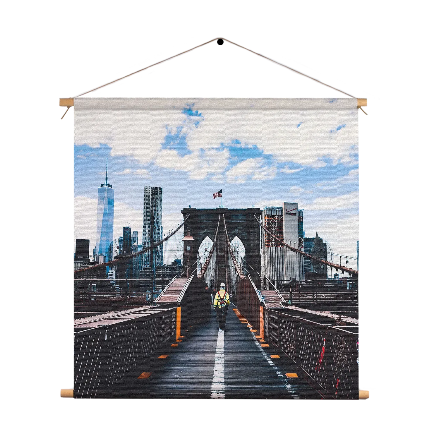 Textielposter Brooklyn Bridge New York Daglicht Vierkant Template TP Vierkant Steden 32 1