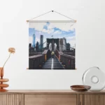 Textielposter Brooklyn Bridge New York Daglicht Vierkant Template TP Vierkant Steden 32 2