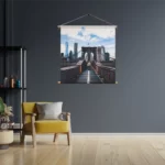 Textielposter Brooklyn Bridge New York Daglicht Vierkant Template TP Vierkant Steden 32 3