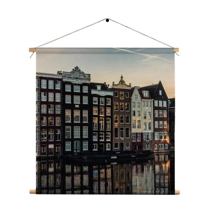 Textielposter Aan die Amsterdamse Gracht Vierkant Template TP Vierkant Steden 33 1