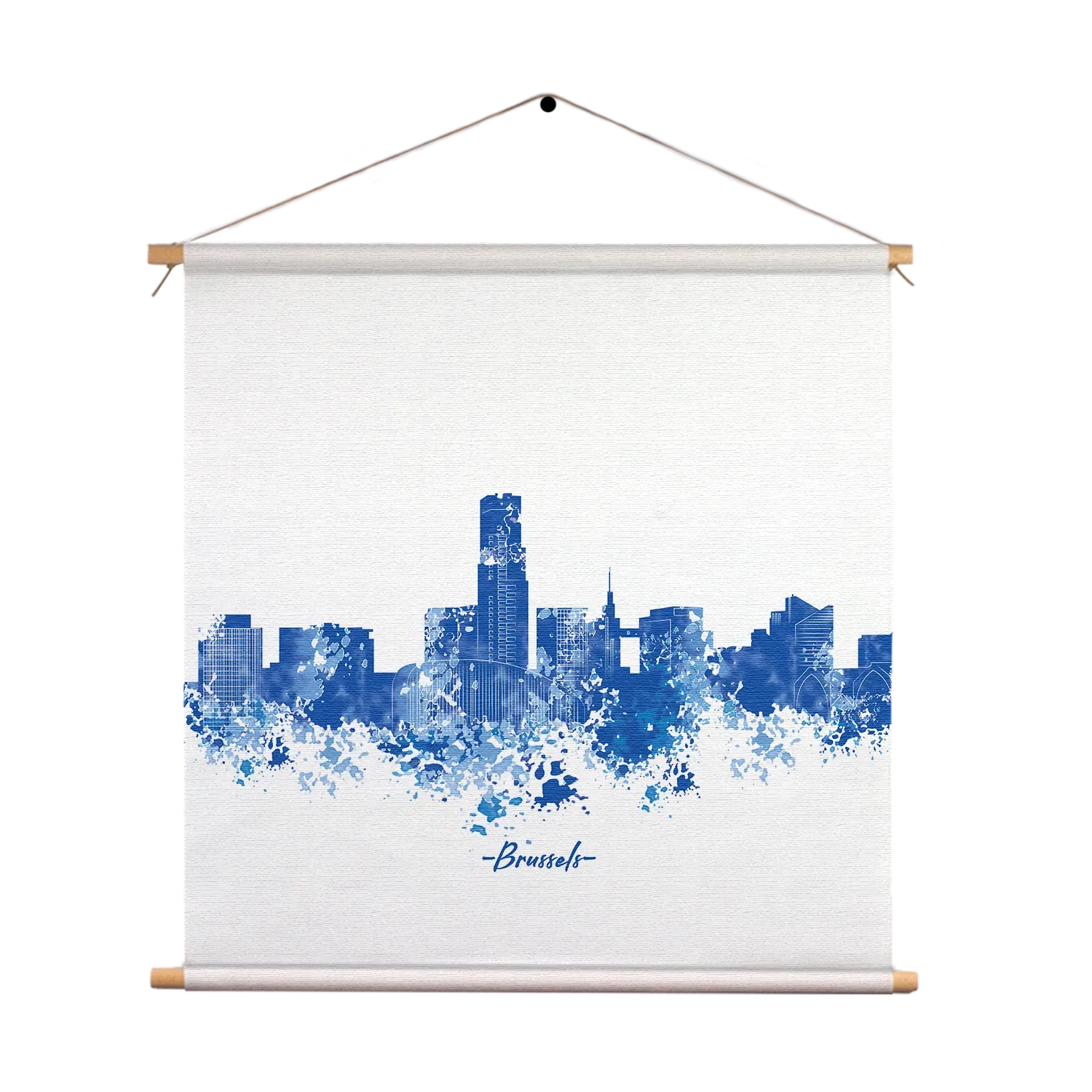 Template_TP_Vierkant_Steden_4-1 Textielposter Skyline Brussels Watercolor Paint Vierkant Template TP Vierkant Steden 4 1