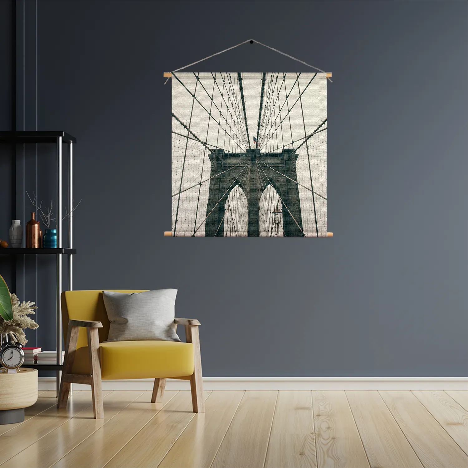 Textielposter Brooklyn Bridge New York City Vierkant Template TP Vierkant Steden 41 3