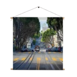 Textielposter San Francisco Tram Vierkant Template TP Vierkant Steden 44 1