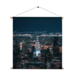 Textielposter Chrysler Building New York at Night Vierkant Template TP Vierkant Steden 46 1