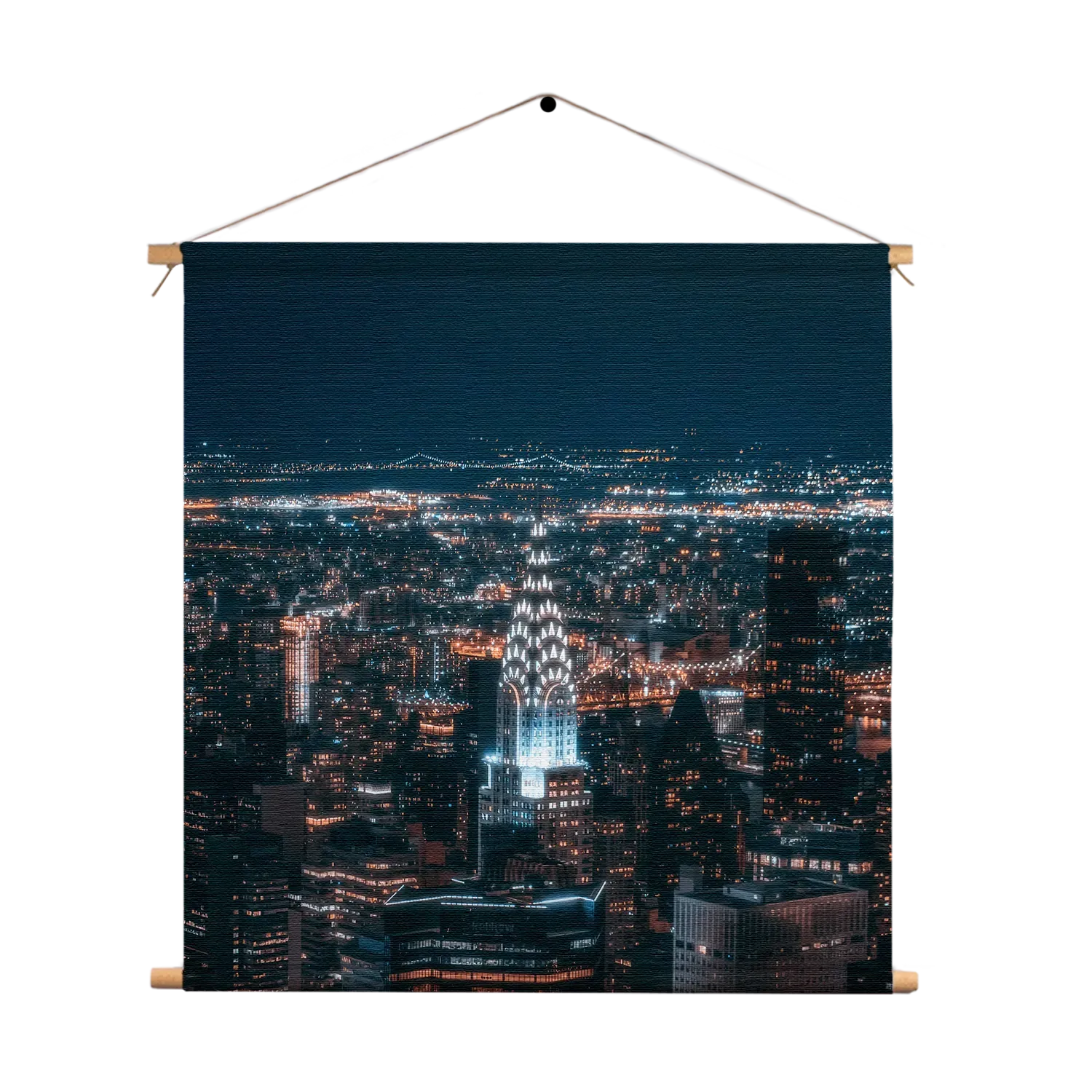 Textielposter Chrysler Building New York at Night Vierkant Template TP Vierkant Steden 46 1