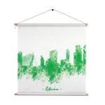 Textielposter Skyline Rotterdam Watercolor Paint Vierkant Template TP Vierkant Steden 53. 1