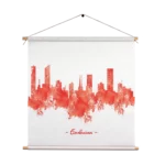 Template_TP_Vierkant_Steden_6-1 Textielposter Skyline Eindhoven Watercolor Paint Vierkant Template TP Vierkant Steden 6 1