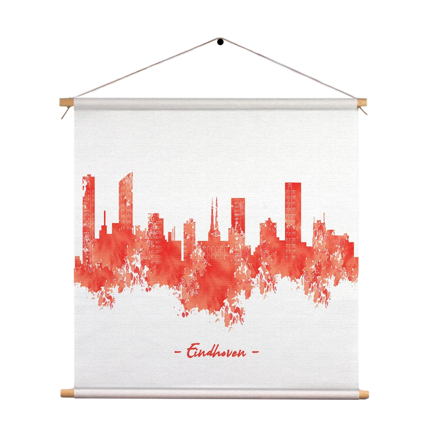 Template_TP_Vierkant_Steden_6-1 Textielposter Skyline Eindhoven Watercolor Paint Vierkant Template TP Vierkant Steden 6 1