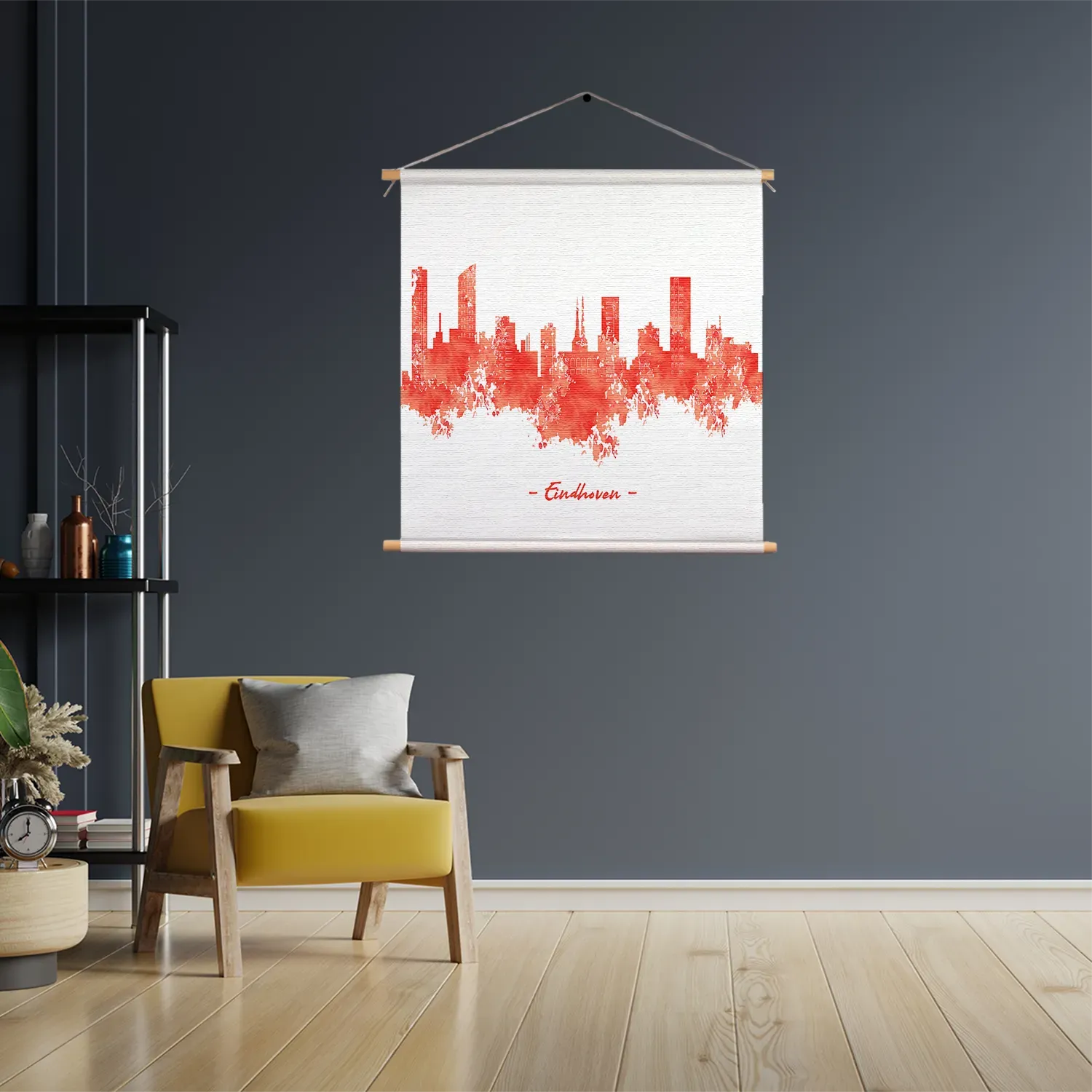 Template_TP_Vierkant_Steden_6-3 Textielposter Skyline Eindhoven Watercolor Paint Vierkant Template TP Vierkant Steden 6 3