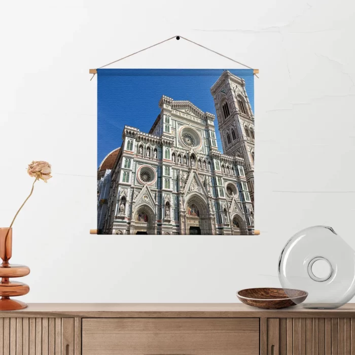Textielposter De Kathedraal Van Florence Duomo Vooraanzicht Vierkant Template TP Vierkant Steden 62 2