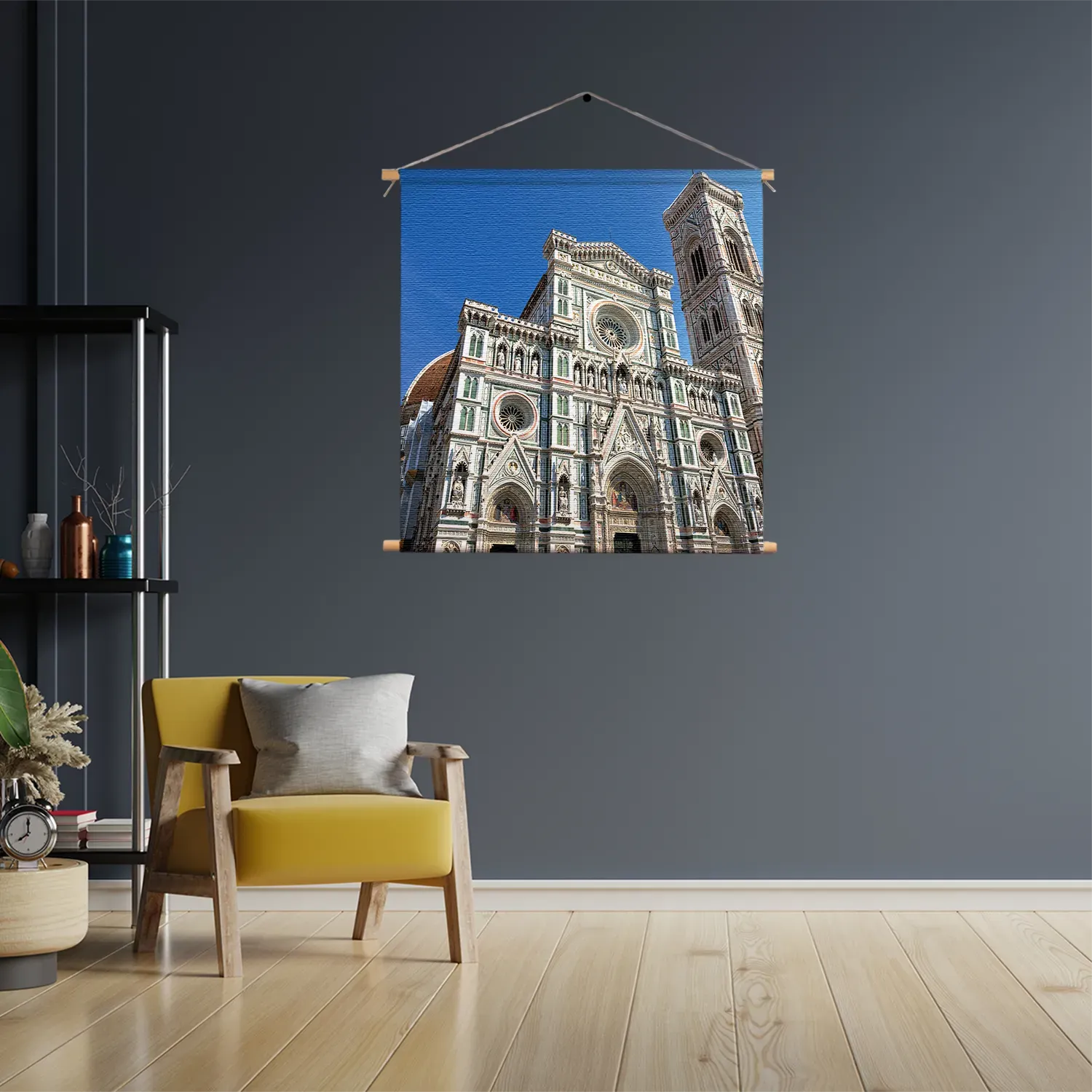 Textielposter De Kathedraal Van Florence Duomo Vooraanzicht Vierkant Template TP Vierkant Steden 62 3