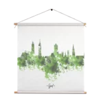 Textielposter Skyline Gent Watercolor Paint Vierkant Template TP Vierkant Steden 7 1