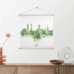 Textielposter Skyline Gent Watercolor Paint Vierkant Template TP Vierkant Steden 7 2