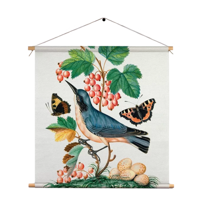 Textielposter Prent Natuur Vogel en Bloemen 10 Vierkant Template TP Vierkant Vintage 10 1