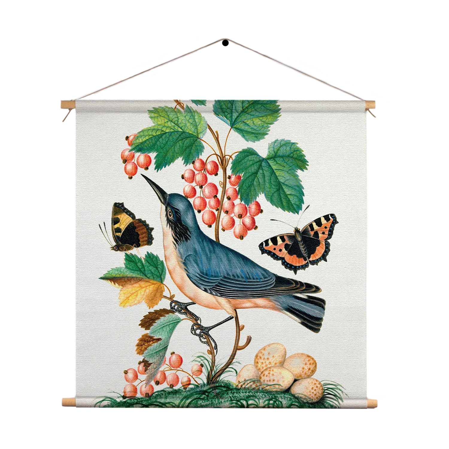 Textielposter Prent Natuur Vogel en Bloemen 10 Vierkant Template TP Vierkant Vintage 10 1