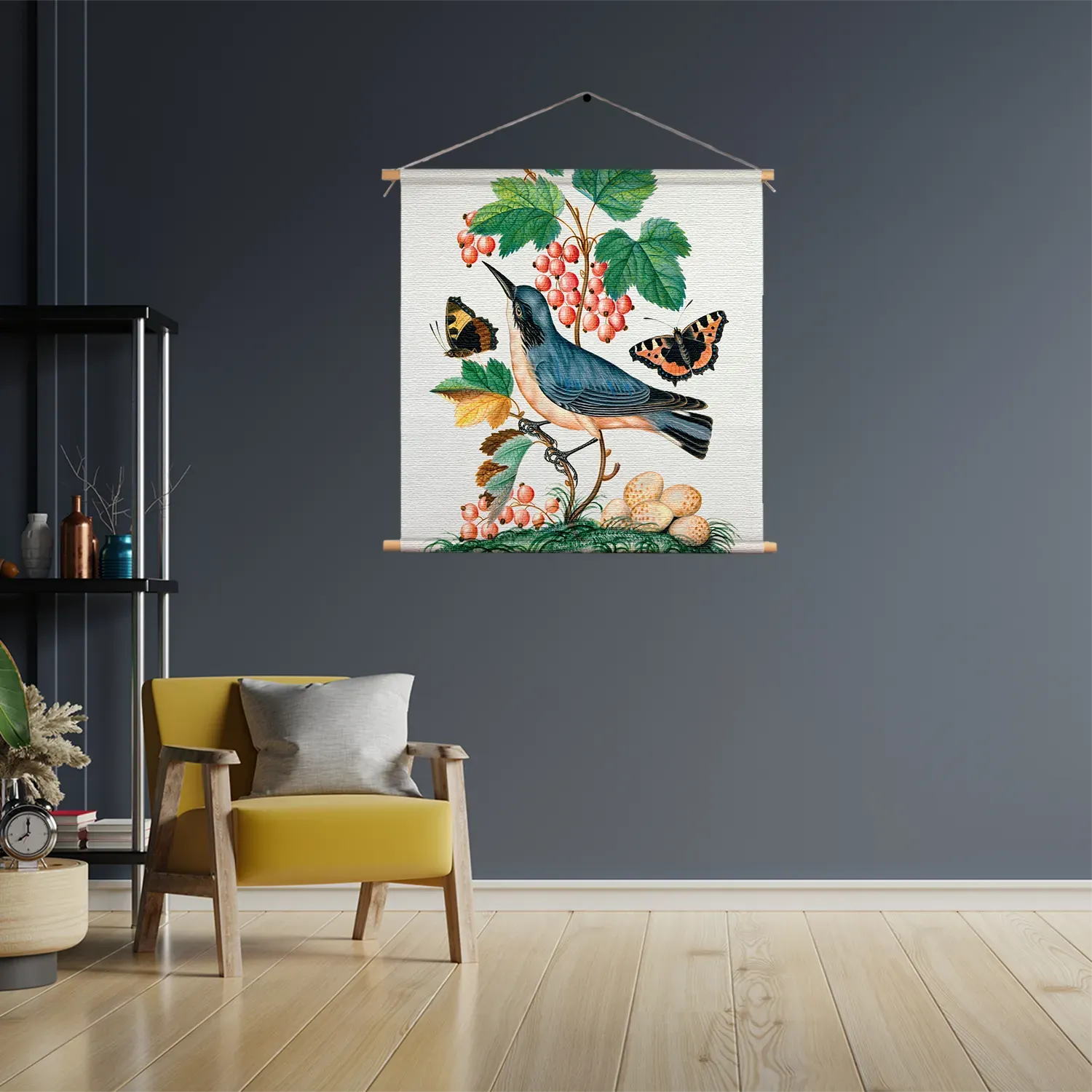 Textielposter Prent Natuur Vogel en Bloemen 10 Vierkant Template TP Vierkant Vintage 10 3
