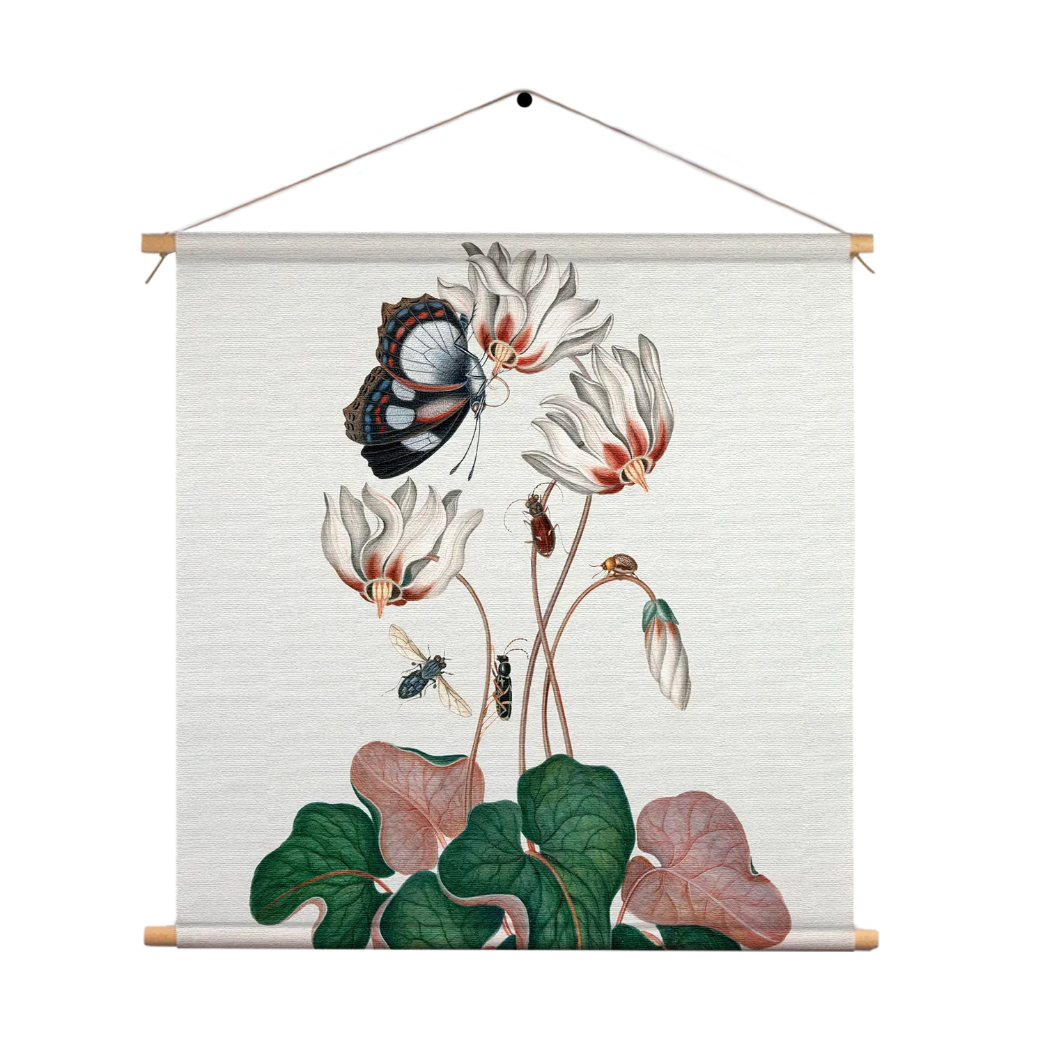 Textielposter Prent Natuur Vogel en Bloemen 12 Vierkant Template TP Vierkant Vintage 12 1