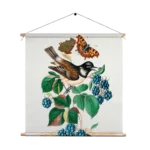 Textielposter Prent Natuur Vogel en Bloemen 14 Vierkant Template TP Vierkant Vintage 14 1