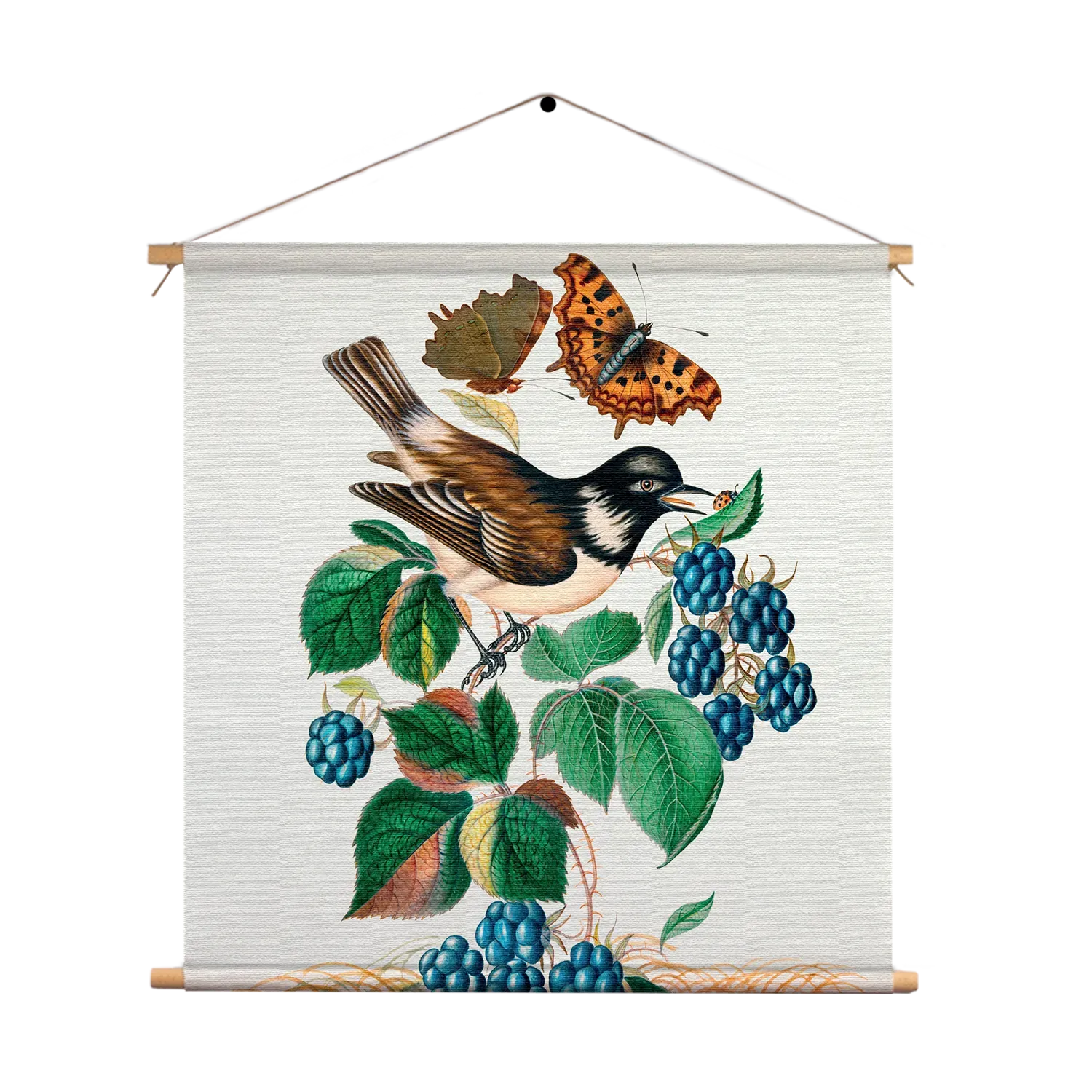 Textielposter Prent Natuur Vogel en Bloemen 14 Vierkant Template TP Vierkant Vintage 14 1
