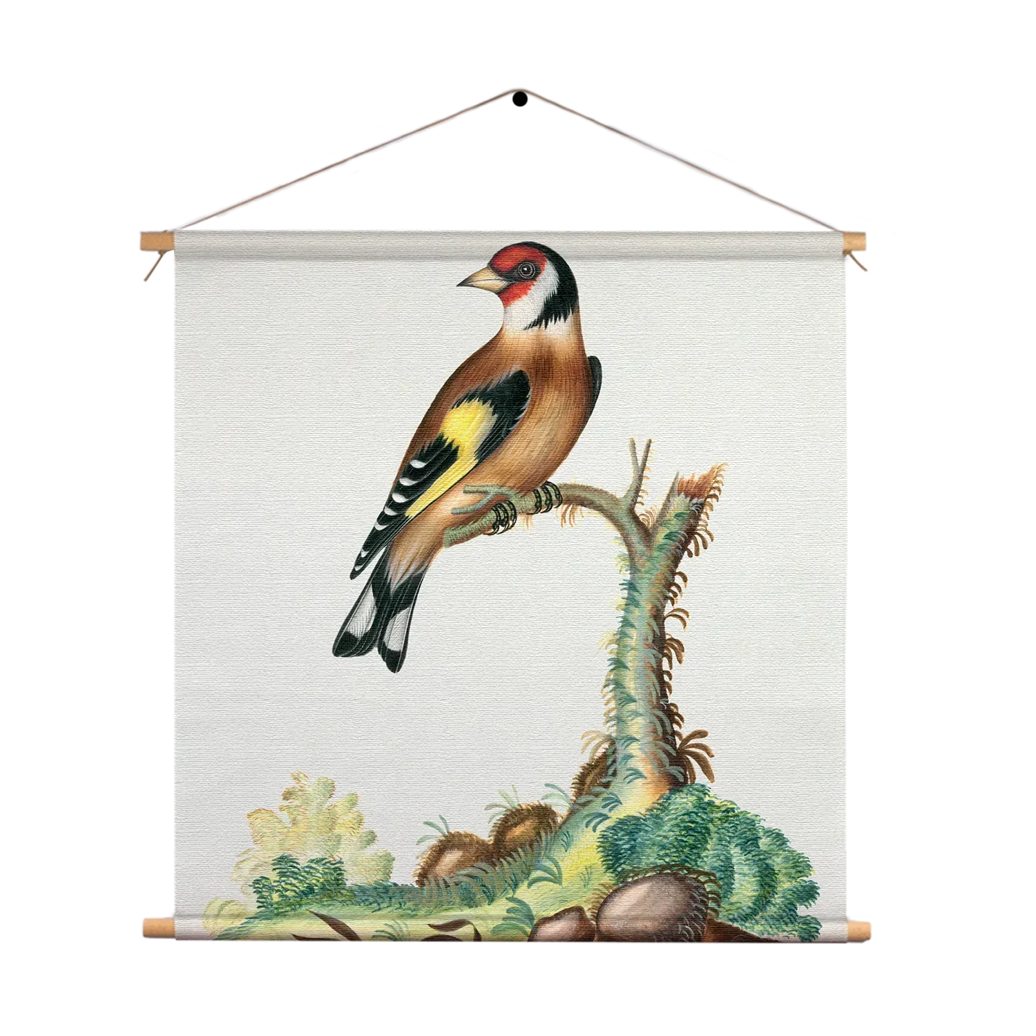 Textielposter Prent Natuur Vogel en Bloemen 15 Vierkant Template TP Vierkant Vintage 15 1