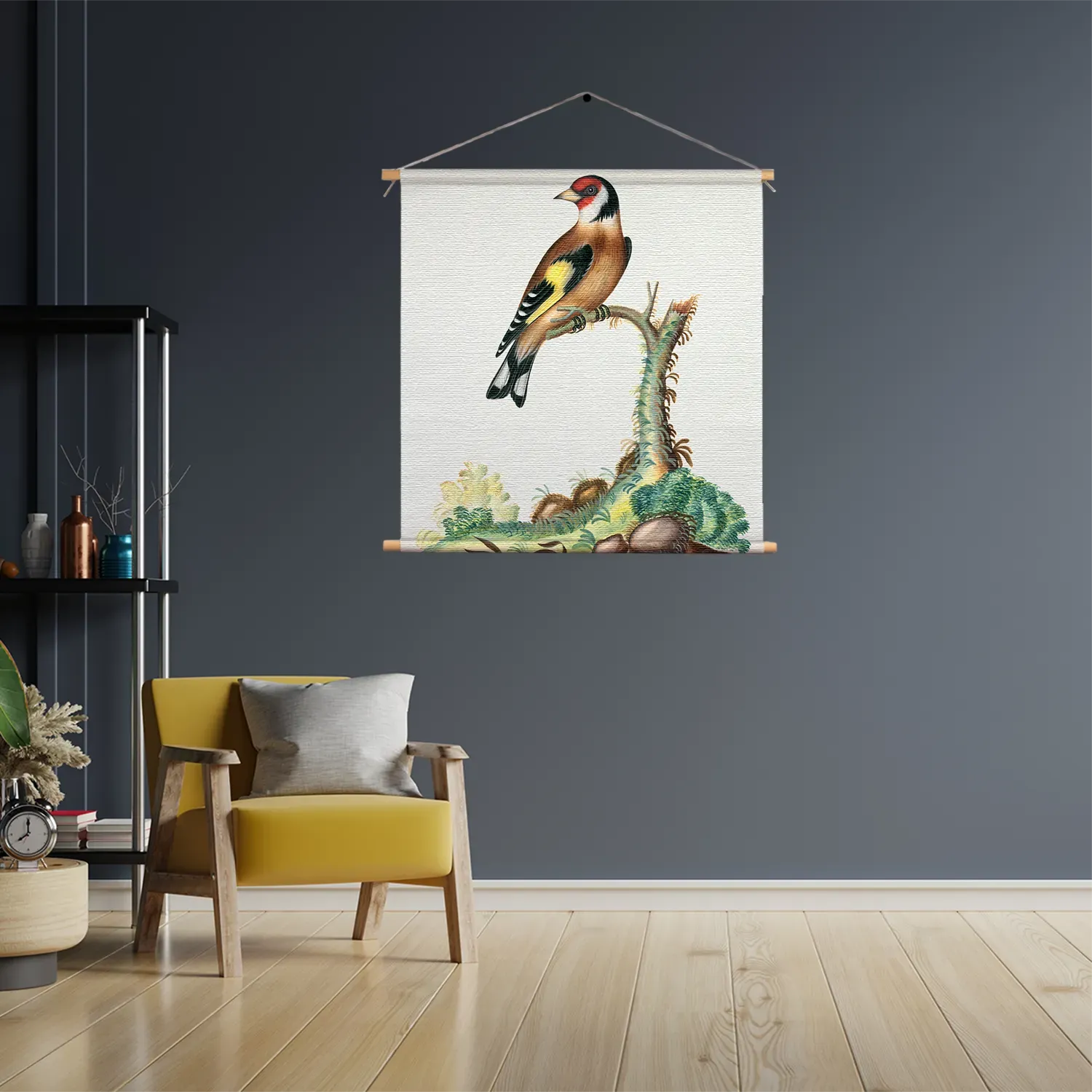Textielposter Prent Natuur Vogel en Bloemen 15 Vierkant Template TP Vierkant Vintage 15 3