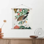Textielposter Prent Natuur Vogel en Bloemen 05 Vierkant Template TP Vierkant Vintage 5 2