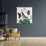 Template_TP_Vierkant_Vintage_7-3 Textielposter Prent Natuur Vogel en Bloemen 07 Vierkant Template TP Vierkant Vintage 7 3