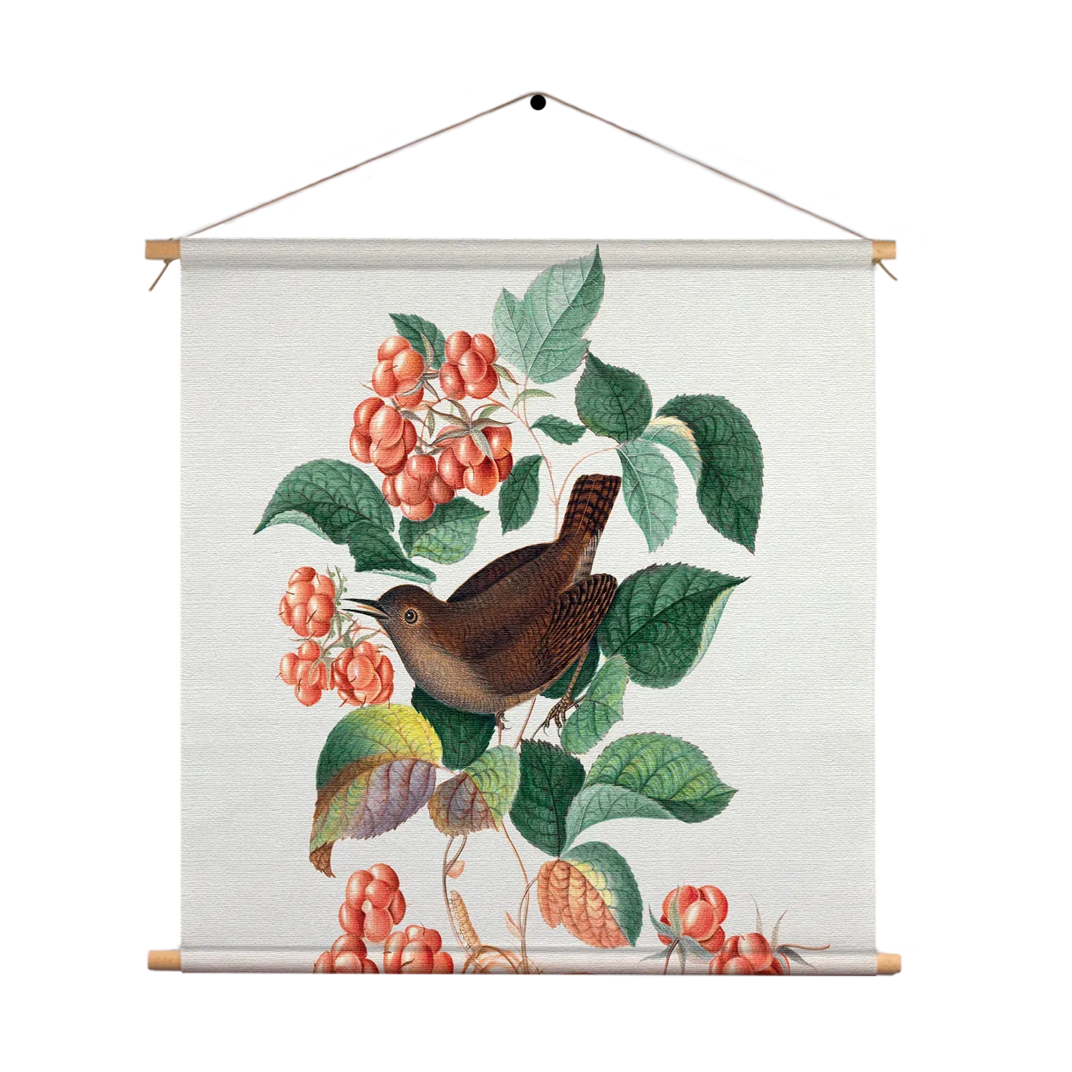 Textielposter Prent Natuur Vogel en Bloemen 08 Vierkant Template TP Vierkant Vintage 8 1