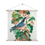Textielposter Prent Natuur Vogel en Bloemen 09 Vierkant Template TP Vierkant Vintage 9 1