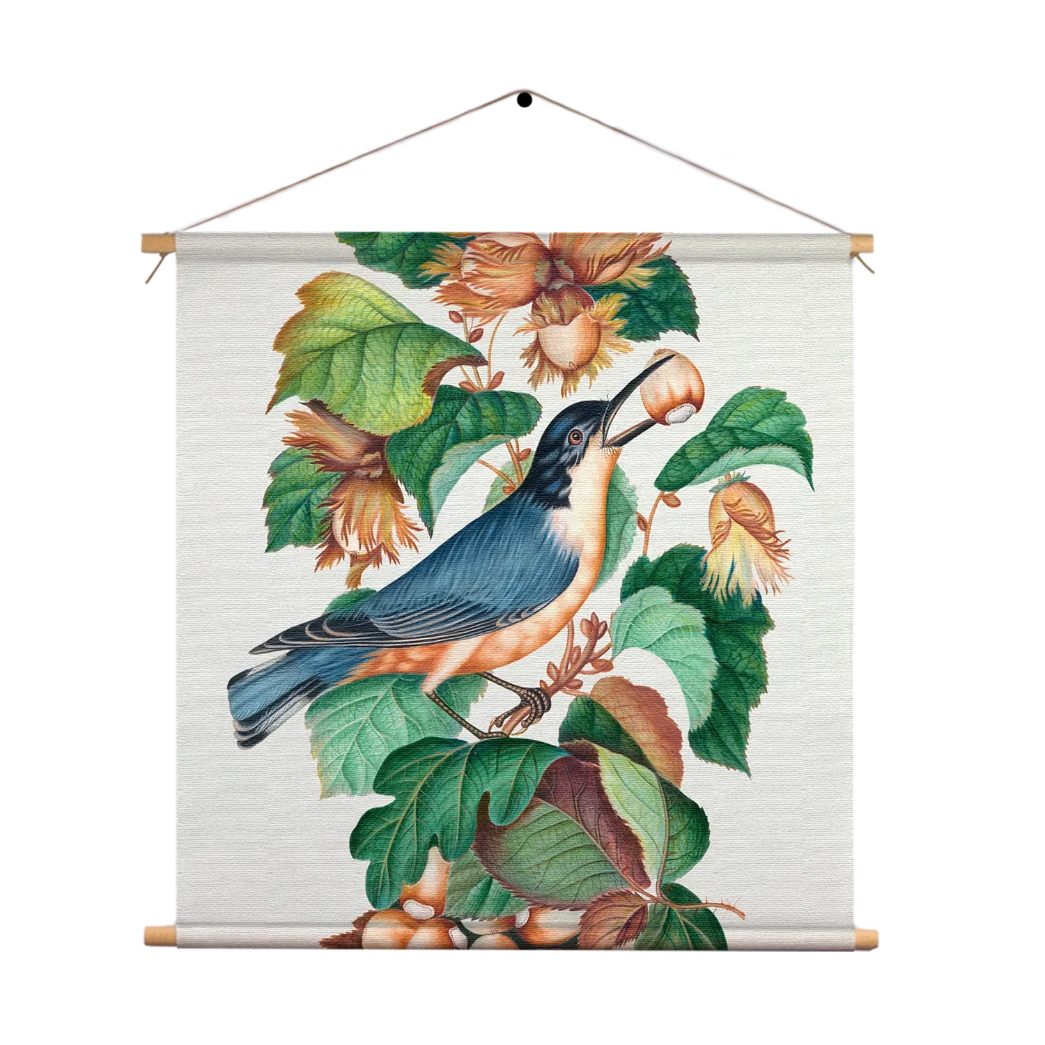 Textielposter Prent Natuur Vogel en Bloemen 09 Vierkant Template TP Vierkant Vintage 9 1