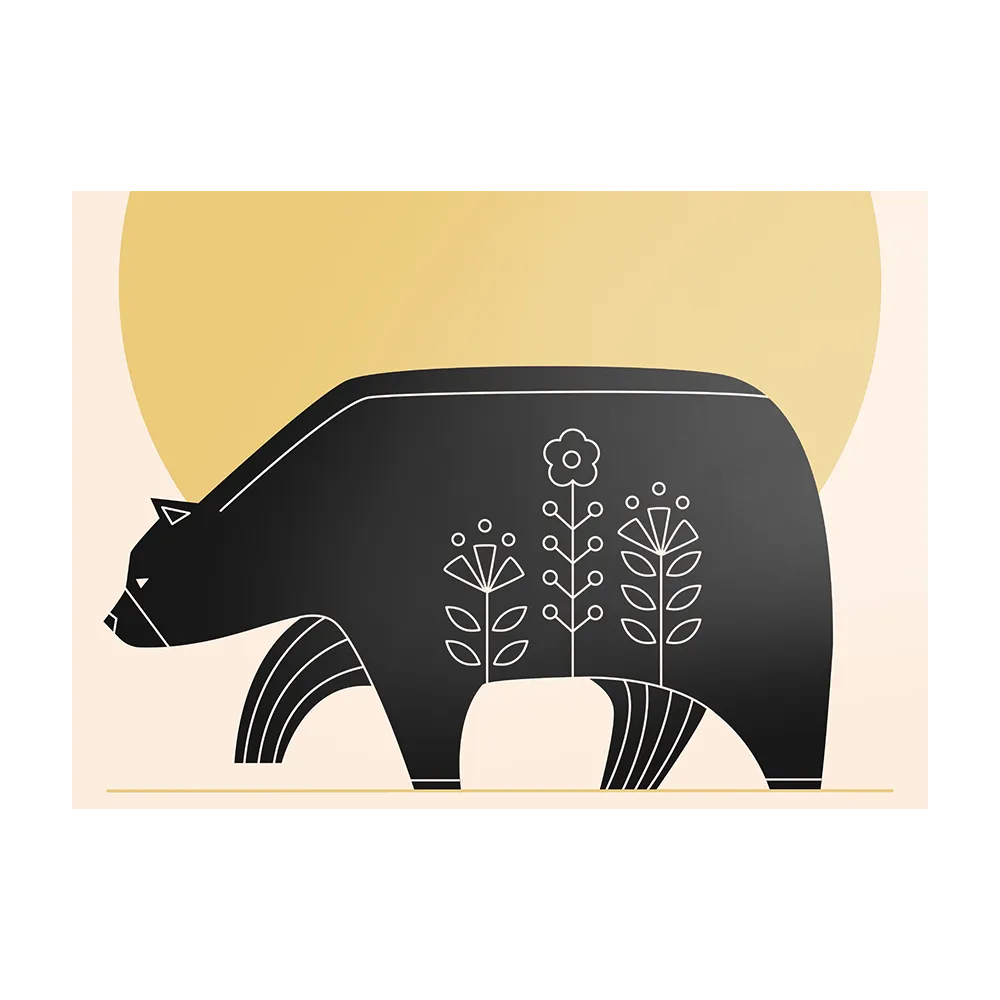 Schilderij Abstact beer met zonsondergang Rechthoek Horizontaal Template DB 50 70 Horizontaal Abstract 07 1