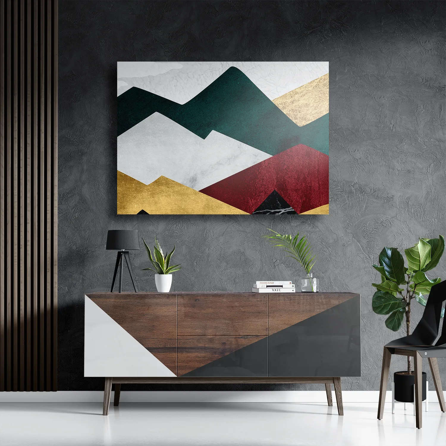 Schilderij Kleurrijke Bergen 01 Rechthoek Horizontaal Template DB 50 70 Horizontaal Abstract 09 3