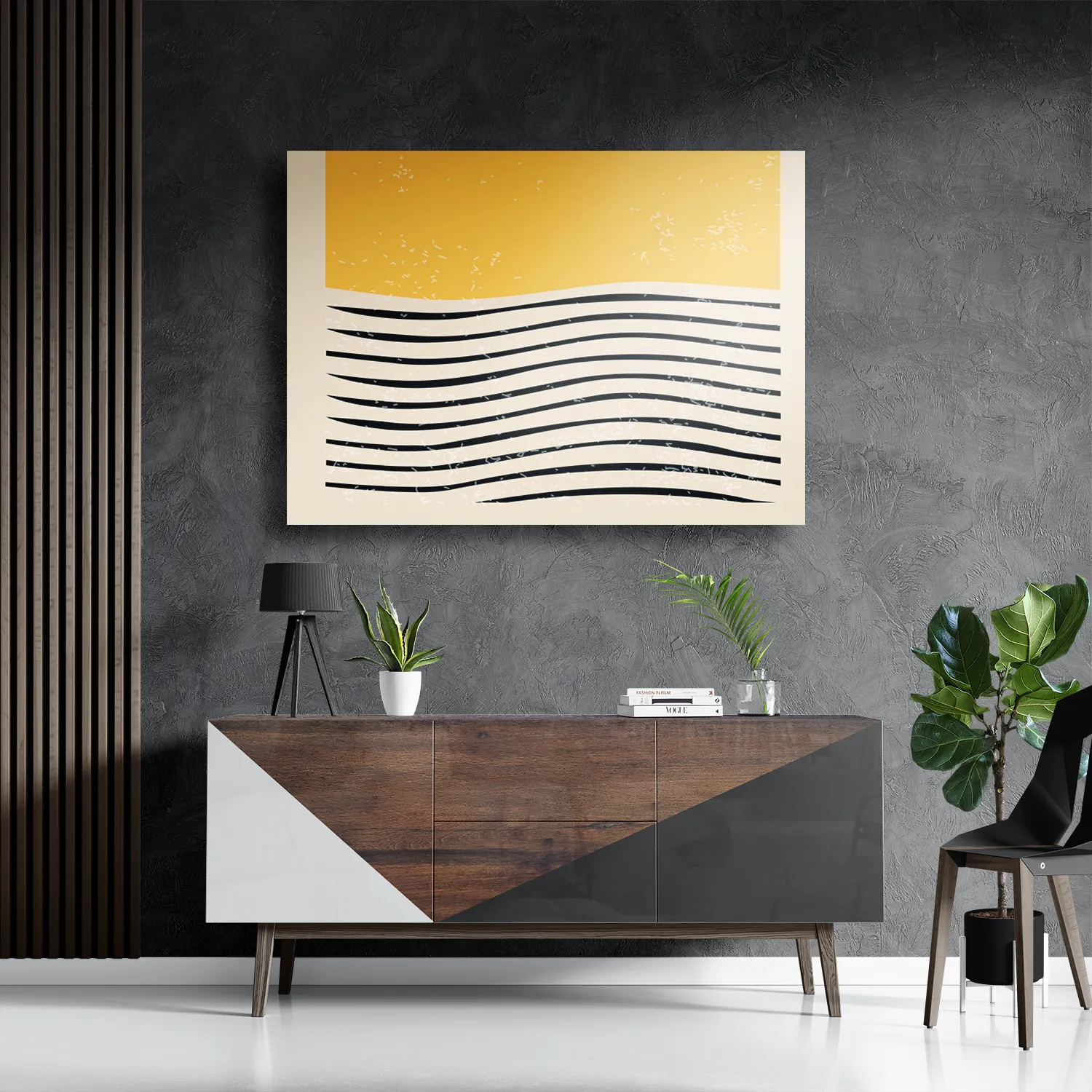 Schilderij Scandinavisch Basis Geel Rechthoek Horizontaal Template DB 50 70 Horizontaal Abstract 10 3