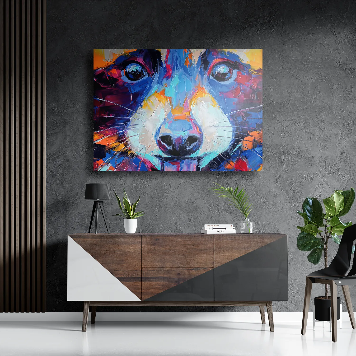 Schilderij Vossenkop Kunst 02 Rechthoek Horizontaal Template DB 50 70 Horizontaal Abstract 102 3